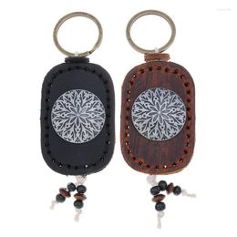 Keychains Vintage Sewing Leather Pendant Male Female Trendy Accessories Key Ring Knapsack Charm Punk Style Jewellery KeyringsKeychains Fier22