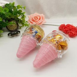 Gift Wrap 8pcs Transparent Ice Cream Shaped Candy Boxes For Baby Shower Birthday Baptism Wedding Party Sweets Container