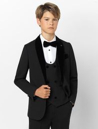 Men's Suits Autumn Formal Boys Suit Wedding Shawl Collar Gentleman Slim Tuxedo Tailored Business Jacket Vest Pants