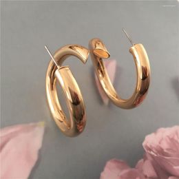 Hoop Earrings Fashion Simple Women Boho Summer High Quality Gold Color Irregular Copper Circle