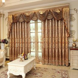 Curtain & Drapes 1 Piece Luxury European Embroidered Curtains Tulle Or Cloth For Living Room Coffee Bedroom