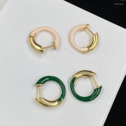 Hoop Earrings 2023 Vintage Coloured Enamel Drop Glaze Metal Splicing Ring For Women Party Versatile Fashion Exquisite Luxury Jewelry.