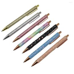 Crystal Pen Ballpoint Metal Gift Stationary Set Student Writing Office School 1.0mm Nib Blue Ink Plastic Refill