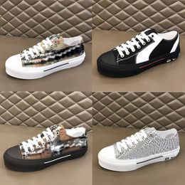 Shoes Designer Vintage Print Cheque Striped Sneakers Low-top Gabardine Flats Shoe Lettering Plaid Trainers Men Canvas Shoes 38-45