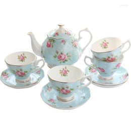 Cups Saucers European-style Coffee Cup Set Home Ceramic Pot Bone China Afternoon 1 4 Saucer For People