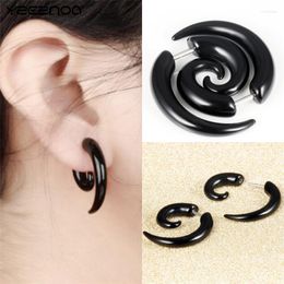 Stud Earrings Fashion Black Horns Hip Hop Single For Men Women Hip-hop Rock Party Personality Ear Jewelry Korean