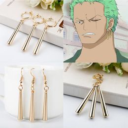 Dangle Earrings Japan Anime One Piece Theme Roronoa Zoro Fashion Cartoon Jewellery Accessories Gift For Friends Fans