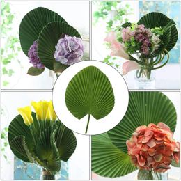 Decorative Flowers Artificial Palm Leaf 55cm Tall Spear For Vase PU Fan Garden Wedding Hawaiian Luau Party Table Decoration