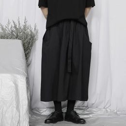 Men's Pants Men's And Women's Unisex Casual Skirts Trousers Japanese Fashion Style Dark Niche Design Elastic Band Loose Skirt