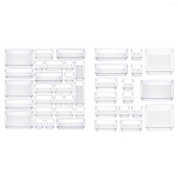 Storage Bags Multifunctional Bathroom Drawer Organizers Dividers Clear Set For Kitchen Utensils Office