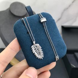 Chains Fashion Sterling Silver Original Jewellery 2023 PALM LEAF ADJUSTABLE NECKLACE For Women Luxury Gift With Logo