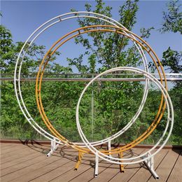 Party Decoration Wedding Iron Arches Props Ring Double-pole Flower Door Frame Arc Outdoor Stage Background DecorationParty