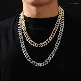 Chains 12mm Cuban Link Chain Iced Out Necklaces For Men Hip Hop Jewellery Cubic Zirconia