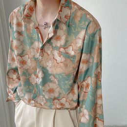 Women's Blouses Vintage Floral Full Printed Long Sleeve Button Up Shirt Women Tops Casual Korean Harajuku Men Spring Plus Size Beach