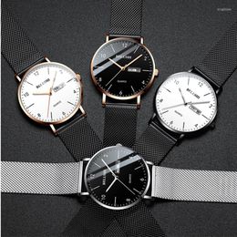 Wristwatches BELUSHI Simple Ultra-thin Men Watch Top Auto Date Waterproof Fashion Casual Male Quartz Watches Relogio Masculino