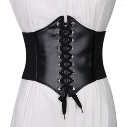 Belts Corset Wide For Women Elastic Waist Women's Black Leather Waistband Dresses Belt Decoration