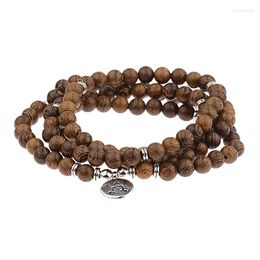 Strand Est Natural Sandalwood Rosary Bracelets Men Buddha Prayer Pulsera Hombre Wood Beads Vintage Bracelet For Women Jewellery Gifts