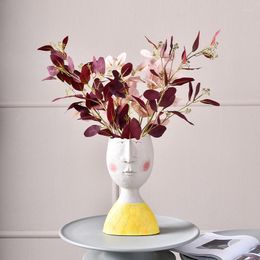 Decorative Flowers Nordic Morandi Colour Eucalyptus Leaf Simulation Plant Living Room Vase Artificial Flower Arrangement Decoration