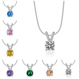 INS necklace pendant set luxury wedding dinner colorful zircon ornaments Gold Plated Necklaces Designer Flowers