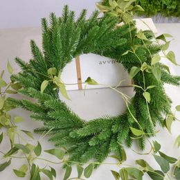 Decorative Flowers Artificial Flower Green Pine Needles | Decoration DIY Crafts Christmas Garland Scrapbook Fake Plant 5pc