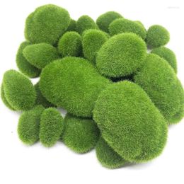 Decorative Flowers Promotion! 30PCS 3 Size Artificial Moss Rocks Green Balls For Floral Arrangements Gardens And Crafting