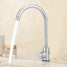 Bathroom Sink Faucets Modern Household Kitchen Faucet Cold Water Tap Stainless Steel Basin Mixer Taps For