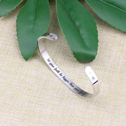 Bangle 2023 Stainless Steel Bracelet Engraved Text Friend Jewellery Gift Inspirational Cuff Birthday