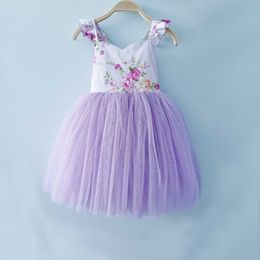 Girl's Dresses Flofallzique Baby Girls Dress Latest Fashion Style Retro Floral Petal Sleeve Princess Tutu Clothes Christmas Party Wedding