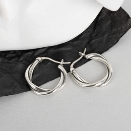 Hoop Earrings Silver Color Hypoallergenic Earring For Women Fashion Circle Huggie Jewelry Brincos Twist Ear Hoops Girls Gifts