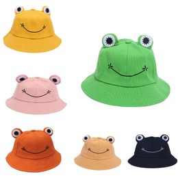 Parent-Child Frog Bucket Hat Trend Summer Autumn Cute Panama Cap Outdoor Hiking Beach Fishing Sunscreen Soft Hat HCS225