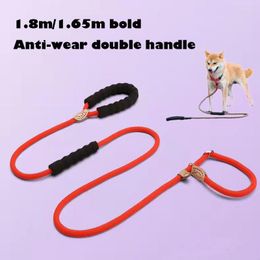 Dog Collars Reflective Leash And Collar Set Slip Double Handle Pet Resistant Handles Walking Supplies