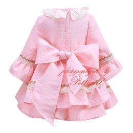 Girl's Dresses Autumn Luxury Casual Kids Children Pink Princess Wedding Dresses for Young Baby Girls Comes Clothes 14 15 Years Old