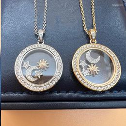 Chains High Quality Fashion Jewellery Ladies Round Starry Sky Pendant Star Moon Necklace Party Birthday Gift