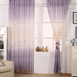 Curtain 2023 Rural Flower Chinese Luxury Window Tulle Curtains 3D Sheer For Living Room Terylene Spring 1pc