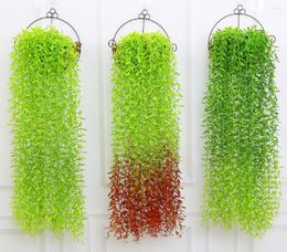 Decorative Flowers Willow Leaf Vine Simulation Plant Plastic Indoor Living Room Wall Hanging Ceiling Green Decoration Weeping