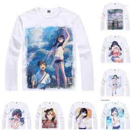 Men's T Shirts Tenki No Ko Makoto Shinkai Morishima Hodaka Amano Hina Anime Cosplay Custom Tank Top Long Sleeves Fitted Printed Fashion