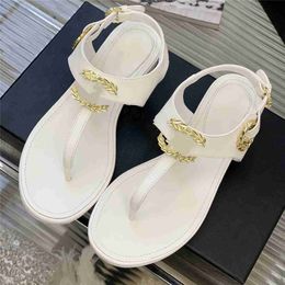 Chanells Women Cross Sandals Luxury Channel High Heels Leather Design Fashion Lace Up Student Casual Slippers 08-0010