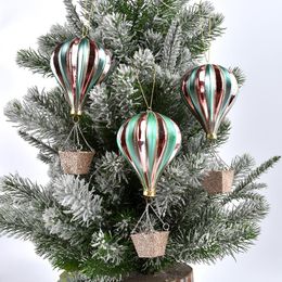 Brand: CustomDeco | Type: Glass Painted Ornament | Specs: Red Flower Air Balloon Shape | Keywords: Christmas Decorations, Special-shaped Ball, Window Pendant | Key Points: Customized, Supplies Included | Main Features: Premium Quality, Hand-Painted Design