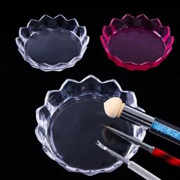 Nail Art Kits Multifunction Storage Plate Pen Rhinestone Manicure Jewelry Holder Case Flower Shape Design Solid Color Simple Stylish.