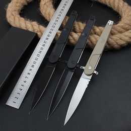 1Pcs Large Tactical Folding Knife D2 Satin/ Black Titanium Coating Blade Nylon Plus Glass Fibre Handle Outdoor Survival Pocket Folder Knives