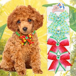 Dog Apparel 4PCS/SET Bowties Summer Bow Ties Fruit Style Adjustable Pet Collars Puppy Kitten For Small Dogs Accessories