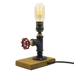 Table Lamps American Retro Industrial Style Personalised Water Pipe Iron Lamp Bar Study Bedroom Bedside Decorative Small