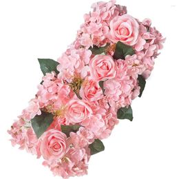 Декоративные цветы симуляция шелковая фальшивая цветочная стена искусственная розовая ряд свадебная ряд Taiwan Road Hode Home Indoor Garden El Plant Decor