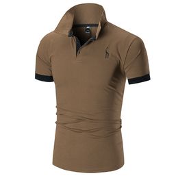 Fashion Embroidery Polo T Shirt Men Designer Short Sleeves Casual Top Tee Cool Design Brown Tshirts M-5XL for Male