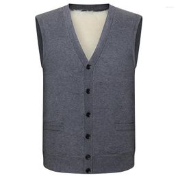 Men's Tank Tops Blue Jiao Wool Vest Man Fur Integrated Winter Middle-Aged Father Grandpa And Elderly Thick Thermal Waistcoat Fu