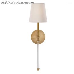 Wall Lamps KOSTKING American Traditional Beige E14 Led Lamp Copper Material Scones Living Room Lamparas Lighting Fixtures