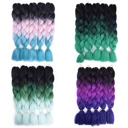 Yaki Texture Ombre Ultra Jumbo Braiding Hair Extension 24Inch High Temperature Fibre Braid Hair