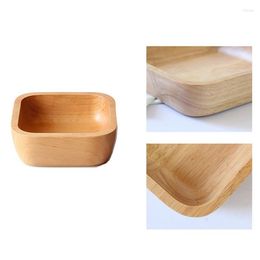 Bowls -Square Wood Bowl Salad Plate/Snack Dessert Serving/Dishes Wooden Container Tableware