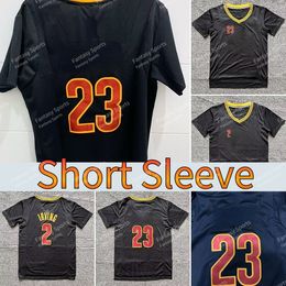 Retro James Basketball Jersey Kyrie Irving 2 Short Sleeve C Jerseys 23 Mens Stitched Red Black Throwback Basketball Men