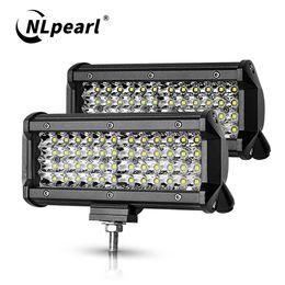 LED Strips Nlpearl 4" 7" 72W 144W LED Fog Light for Car SUV Truck 4x4 ATV Spotlight Flood Beam LED Work Light Bar Off Road Driving Fog Lamp P230315